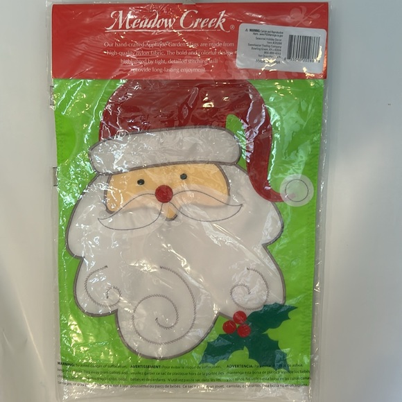 Meadow Creek Decorative Appliqué Double sided Santa Clause Garden Flag - Picture 2 of 4